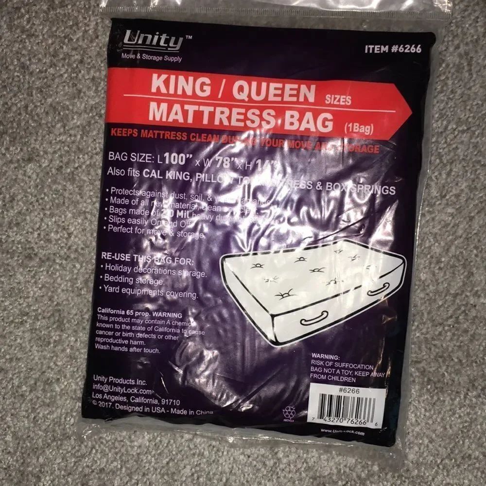 2.0!mil moving bag plastic mattress  box spring cover Queen or  king size